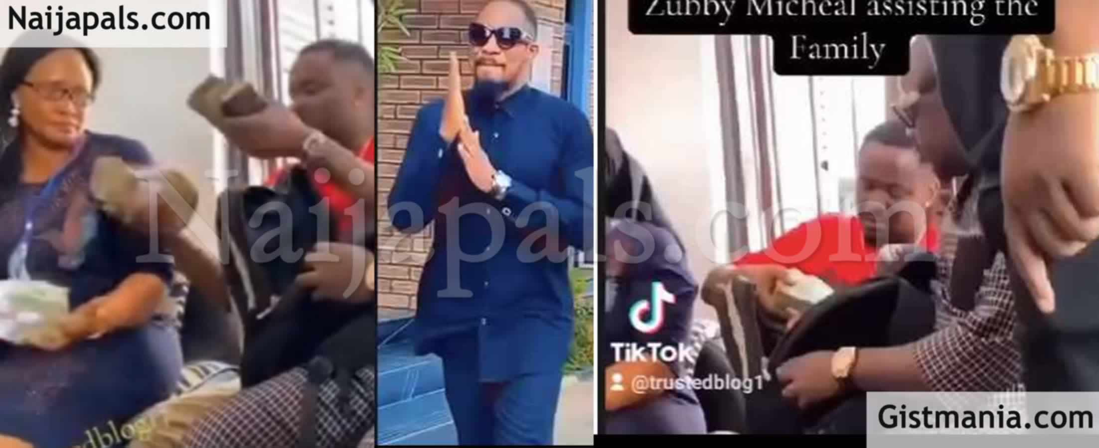 VIDEO: Actor Zubby Michael Gives Wads of Cash to Late Junior Pope’s ...